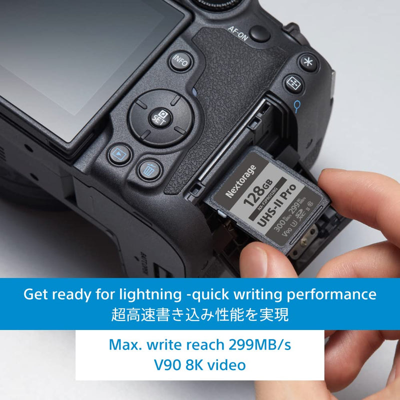  [AUSTRALIA] - NextorageUltra Fast V90 UHS-II SD Card PRO 64GB max Write Speed 299MB/s Read Speed 300MB/s (SDXC UHS2 Memory Card NX-F2PRO)