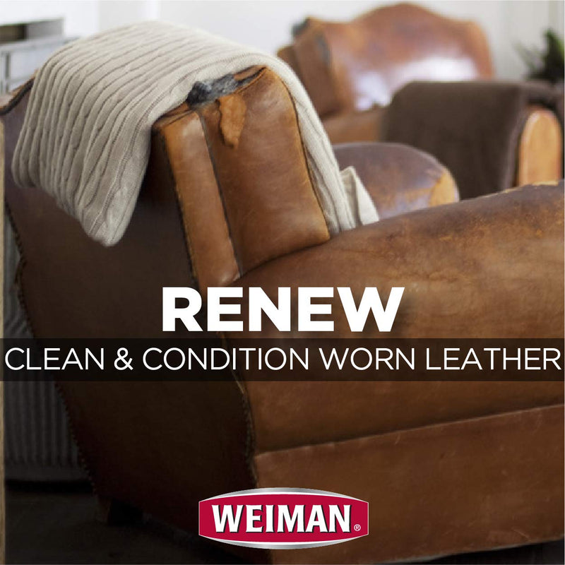  [AUSTRALIA] - Weiman Leather Cleaner Wipes - 2 Pack with Microfiber Cloth - Clean Condition UV Protection Help Prevent Cracking or Fading of Leather Furniture, Car Interior, and Shoes 2 Pack W / Microfiber Cloth