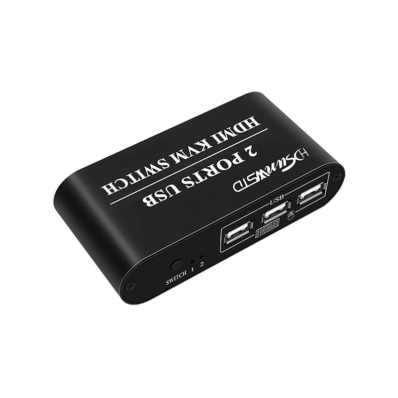  [AUSTRALIA] - USB Switch KVM Splitter HDMI 2 Port Box, Share 2 Computers with one Keyboard Mouse and one HD Monitor, Support Keyboard and Mouse Connections for Netware, Dos, Linux, Unix and Windows