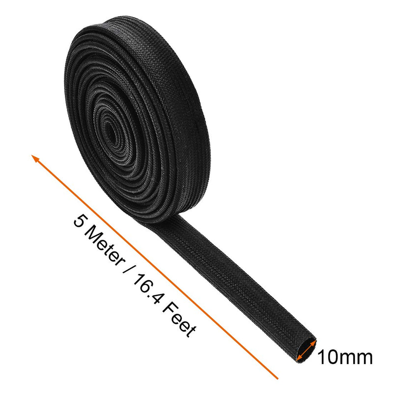  [AUSTRALIA] - uxcell Insulation Braid Sleeve,16.4Ft-10mm High TEMP Silicone Fiberglass Sleeve Black