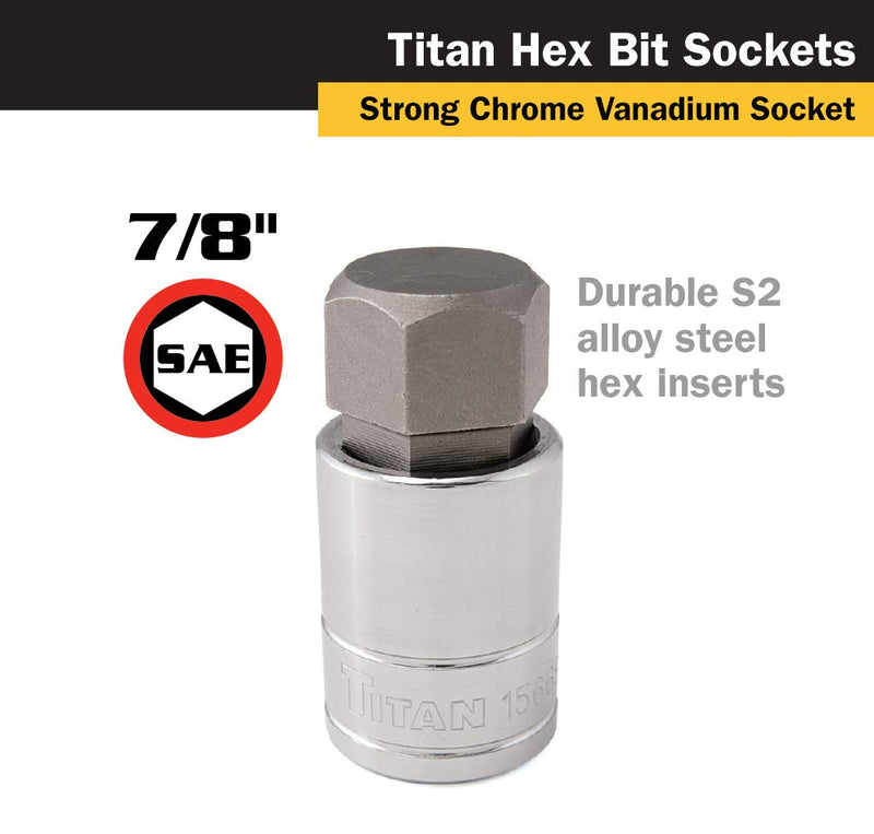  [AUSTRALIA] - Titan 15668 1/2-Inch Drive x 7/8-Inch Hex Bit Socket 7/8"