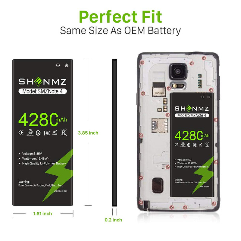 Galaxy Note 4 Battery,[Upgraded] 4280mAh Li-ion Replacement Battery for Samsung Note 4 [N910,N910U LTE,AT&T N910A,Verizon N910V,Sprint N910P,T-Mobile N910T] - LeoForward Australia