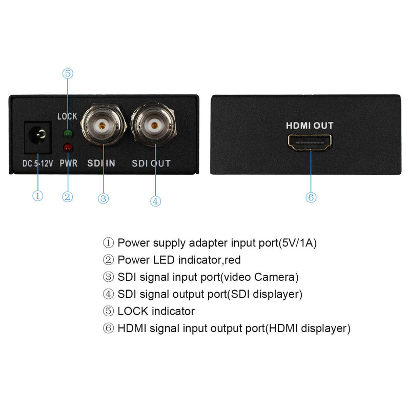  [AUSTRALIA] - SDI to HDMI + Sdi Converter with SDI Loop Out Top Grade Product Support SD-SDI/HD-SDI/3G-SDI to HDMI for Monitor Audio Video