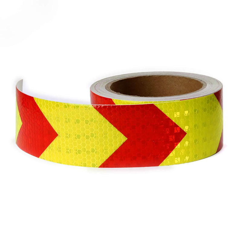  [AUSTRALIA] - Reflective Tape Waterproof High Visibility Red & Yellow, Industrial Marking Tape Heavy Duty Hazard Caution Warning Safety Adhesive Tape Outdoor 2 Inch by 30 Feet 2" X 30FT