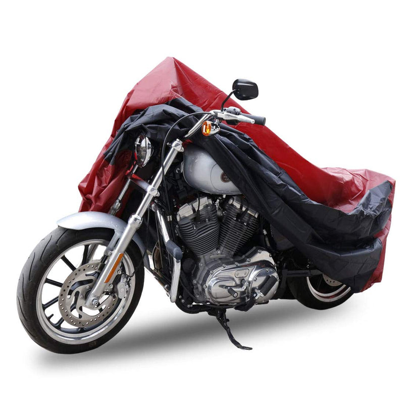  [AUSTRALIA] - uxcell L 180T Rain Dust Motorcycle Cover Red&Black Outdoor UV Rainproof 86" for Honda Victory Kawasaki Yamaha Suzuki Harley Davidson