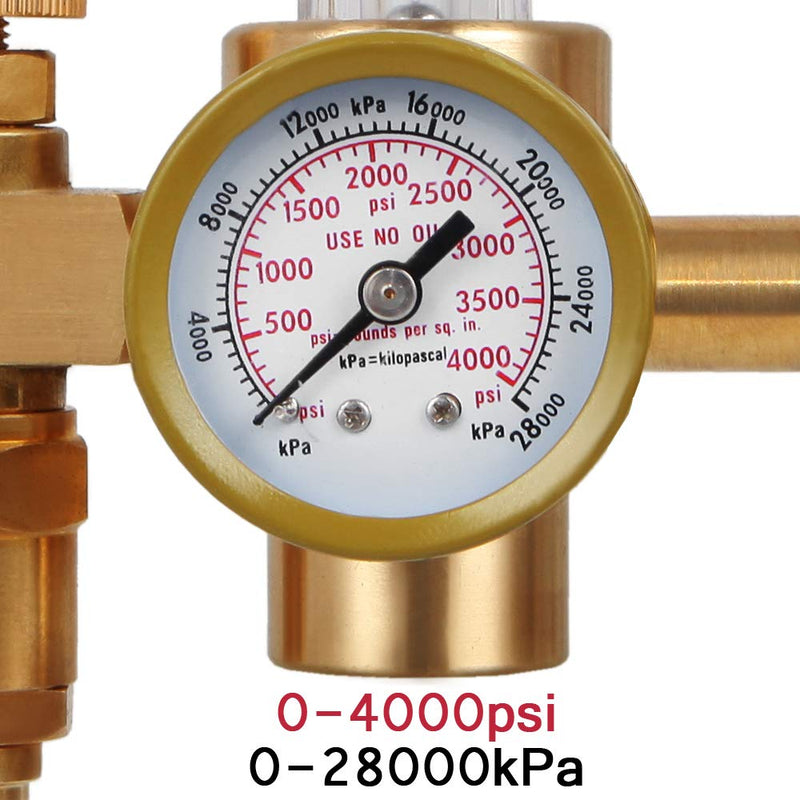 [AUSTRALIA] - BETOOLL HW9003 Argon/CO2 Mig Tig Flow Meter Gas Regulator Gauge Welding Weld 0-4000psi
