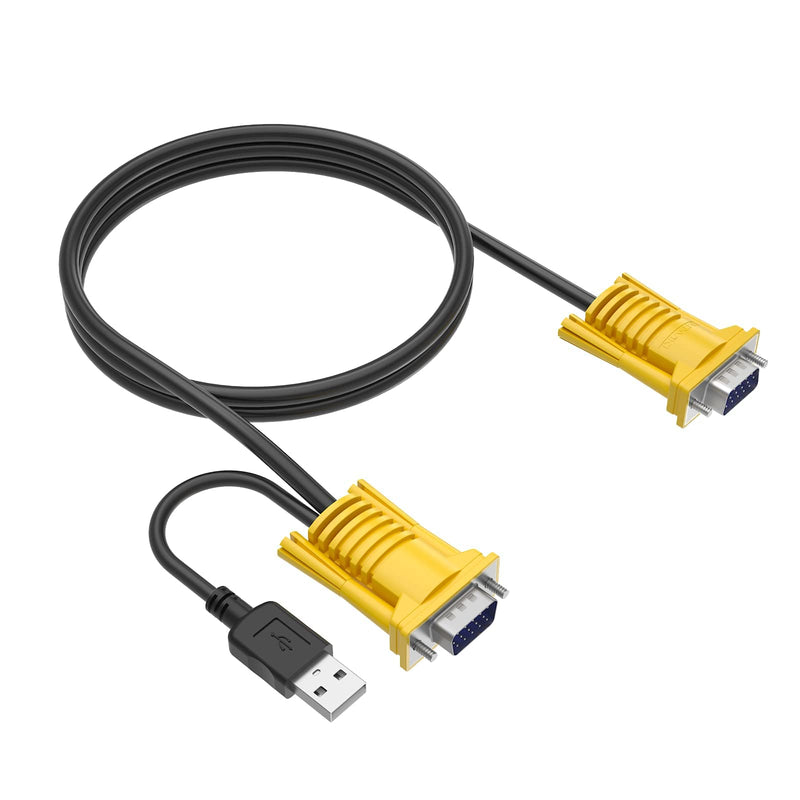  [AUSTRALIA] - VGA KVM Cable 10ft, Yinker USB VGA 2in1 KVM Cable for VGA KVM Switch (1pack, 3m) 1pack 3m/10ft