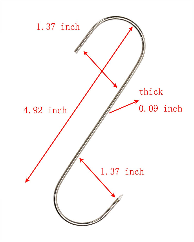 ONLYKXY 4.5 Inch Meat Hook, 6 Pieces Meat Hooks for Butchering Hanging Beef, Stainless Steel S Hooks Utility Hooks for Meat Processing (6) - LeoForward Australia