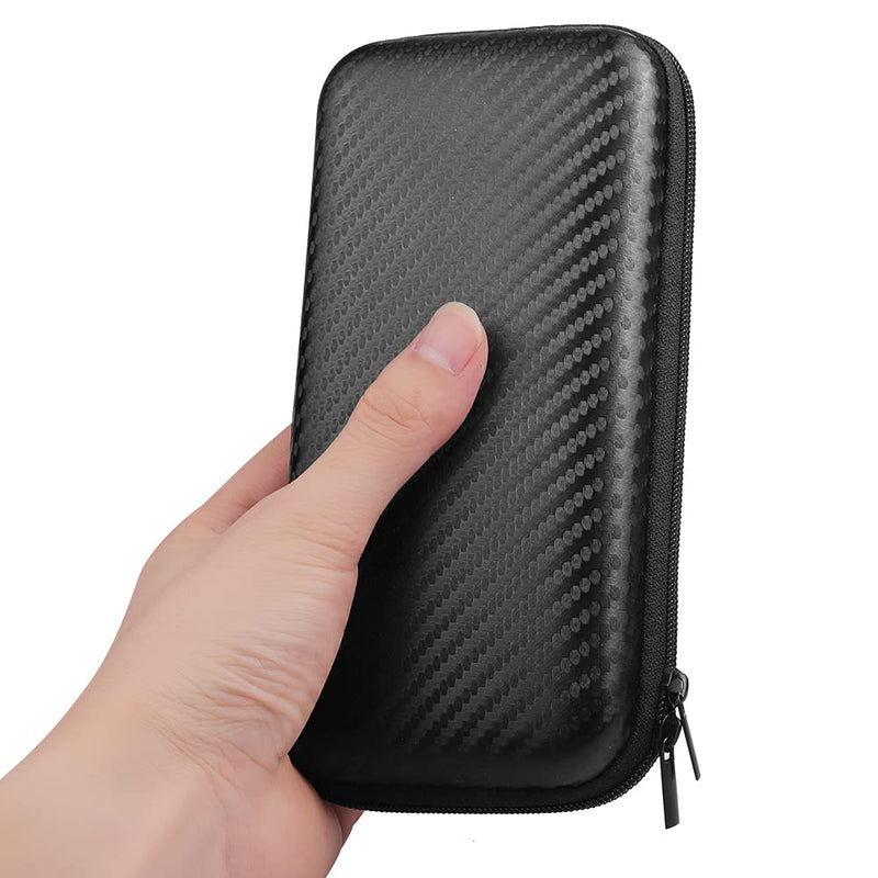  [AUSTRALIA] - iMangoo Shockproof Carrying Case Hard Protective EVA Case Impact Resistant Travel 12000mAh Bank Pouch Bag USB Cable Organizer Earbuds Sleeve Pocket Accessory Smooth Coating Zipper Wallet Fiber Black FiberBlack