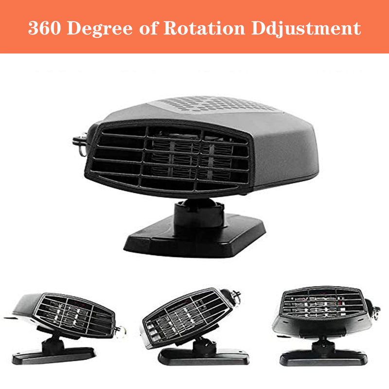  [AUSTRALIA] - Car Heater,Newest Upgrade 12V/150W Portable Fan, Heater & Cooler Defrost Defogger,Fast Heating Quickly Defrost Defogger Space Automobile 3-Outlet Plug 360 Degree Rotary Base