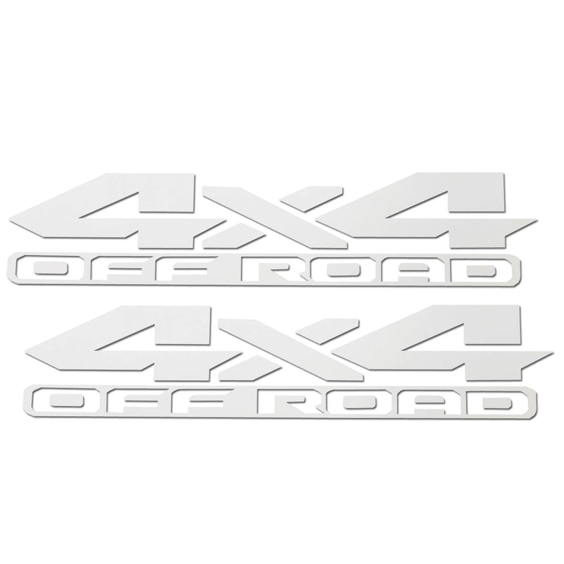 iJDMTOY (2) Gloss Finish White 4x4 Off-Road Vinyl Decal Sticker Compatible With Dodge Chevy GMC Ford Nissan Toyota Truck Bed - LeoForward Australia
