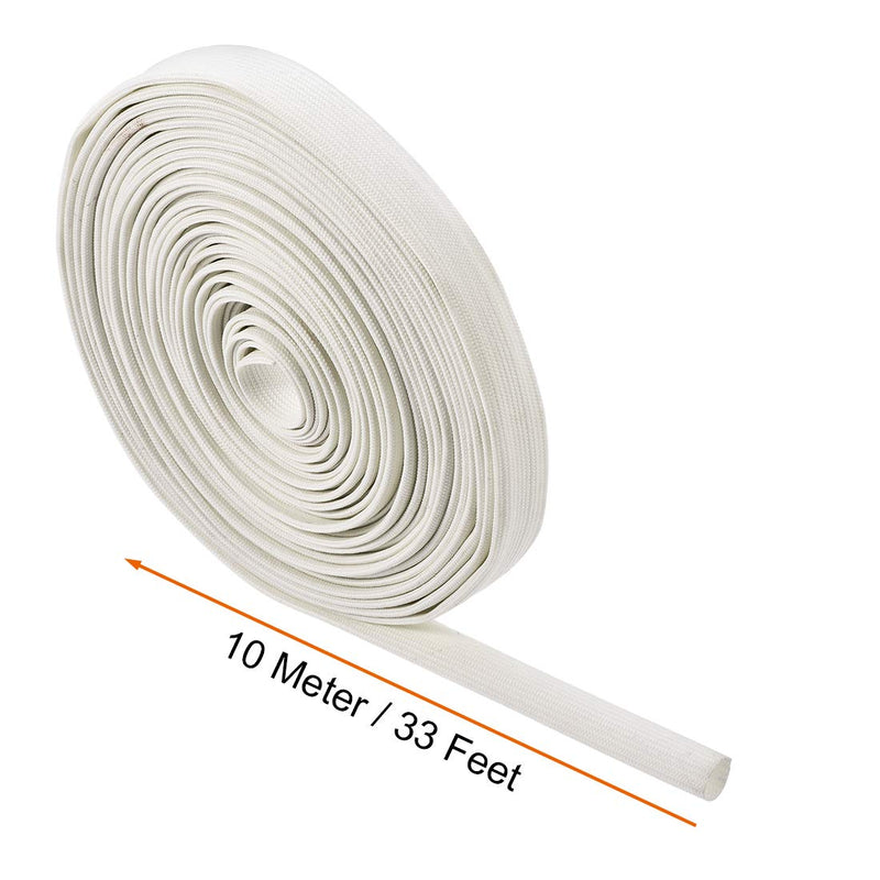  [AUSTRALIA] - uxcell Insulation Braid Sleeve, 33Ft-12mm High TEMP Silicone Fiberglass Sleeve White