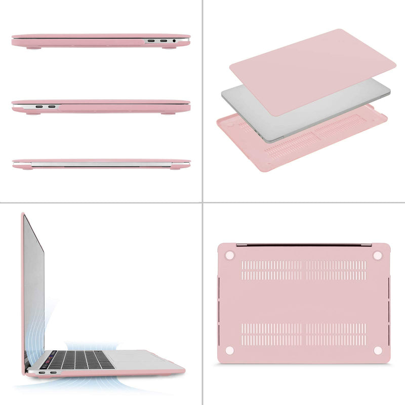  [AUSTRALIA] - MOSISO Compatible with MacBook Pro 13 inch Case 2016-2020 Release A2338 M1 A2289 A2251 A2159 A1989 A1706 A1708, Plastic Hard Shell Case & Keyboard Cover Skin & Webcam Cover, Rose Quartz