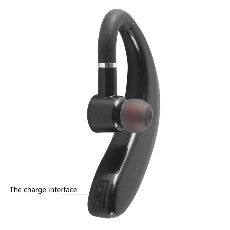  [AUSTRALIA] - 3C Light Bluetooth Headset,Wireless Earpiece V5.0 Ultralight Hands Free Single Ear Business Earphone Ear Hook Headphone with Mic for iPhone,Android Cell Phones Business/Office/Driving(Black) Black