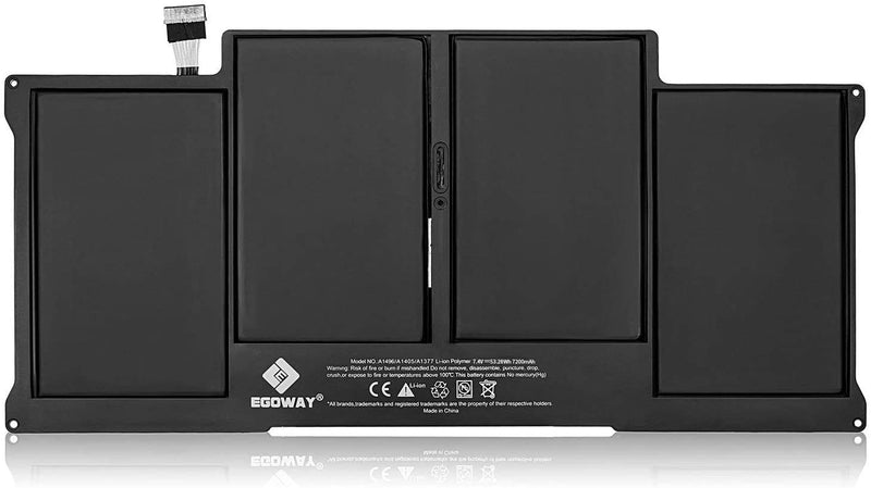 E EGOWAY A1466 Laptop Battery for MacBook Air 13 inch A1466 A1369, fits A1377 A1405 A1496 (53.28Wh/7200mAh) - LeoForward Australia