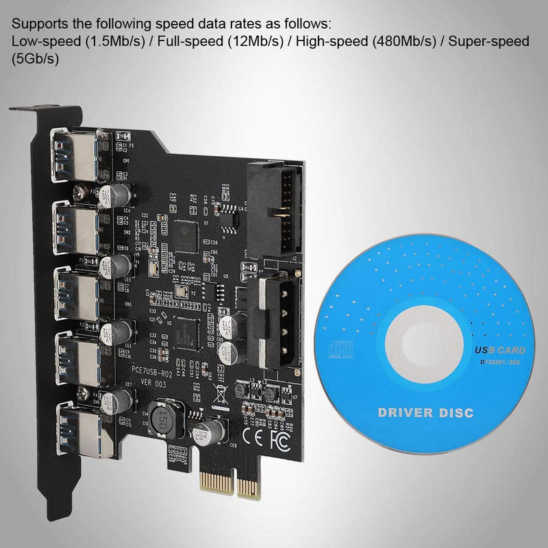  [AUSTRALIA] - Zopsc 19PIN PCI-E to 5 Port PCI Express USB Hub Converter USB 3.0 Expansion Card Adapter with Driver CD for Windows XP, Vista and Windows 7, etc