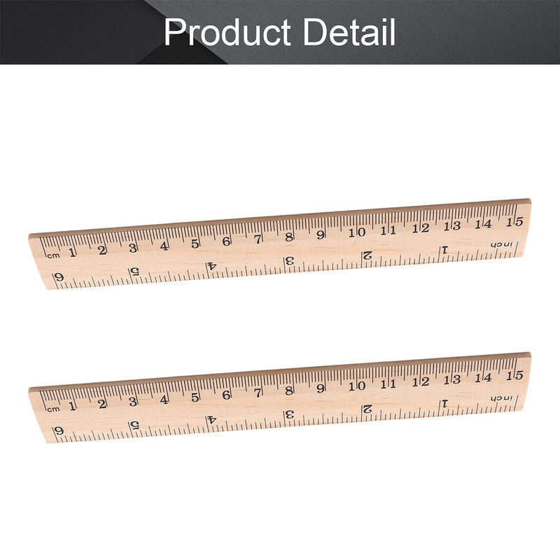  [AUSTRALIA] - Utoolmart Wooden Straight Ruler, 15cm / 5.9-inch Double-sided Scale Ruler, Measuring Tool for Engineering Office Architect and Drawing 2 Pcs 15cm White 2pcs