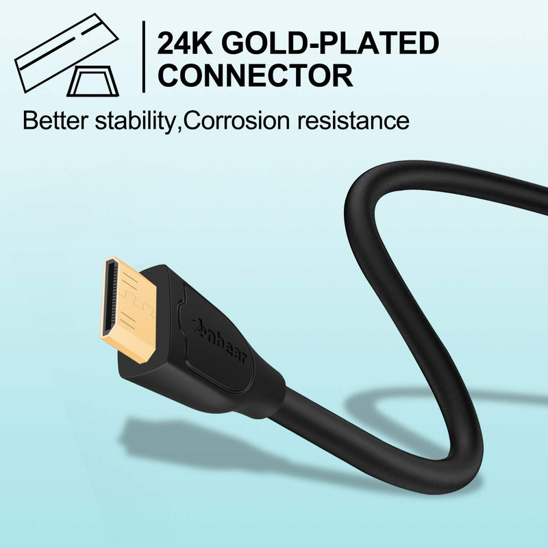 Mini HDMI to HDMI Adapter,Anbear Mini HDMI to HDMI Cable 4K×2K for DSLR Camera,Laptop, Camcorder, Tablet and Graphics Video Card - LeoForward Australia