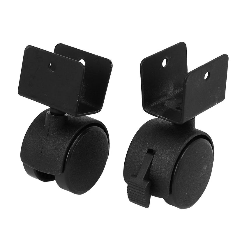  [AUSTRALIA] - uxcell 1.6" Dia Wheel U-Clamp Top Rotatable Universal Swivel Brake Caster Black 4pcss