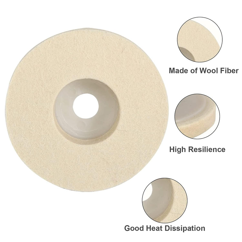  [AUSTRALIA] - Angle grinder wool buffing disc, pack of 5, for polishing discs for drills, angle grinders, grinding tools, durable, wear-resistant polishing discs.