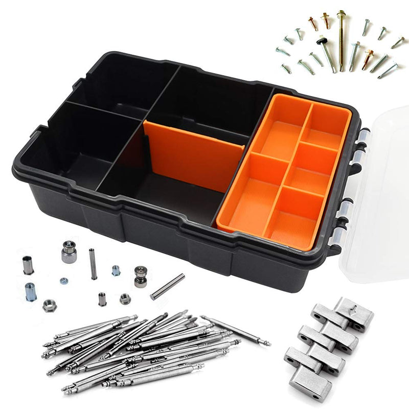  [AUSTRALIA] - Inheming Home Tool Part Storage Box, Small Parts Tool Box Organizer, Plastic Two-Layer Components Storage Case for Nails, Screws, and Bolts