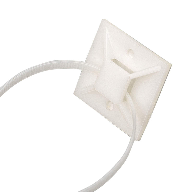  [AUSTRALIA] - 100 Pcs Self Adhesive Cable Tie Mounts for Wire Clips Cable Management Cable Tie Anchors, Perfect for Pedal Board Cable Management Outdoor Indoor (White) White