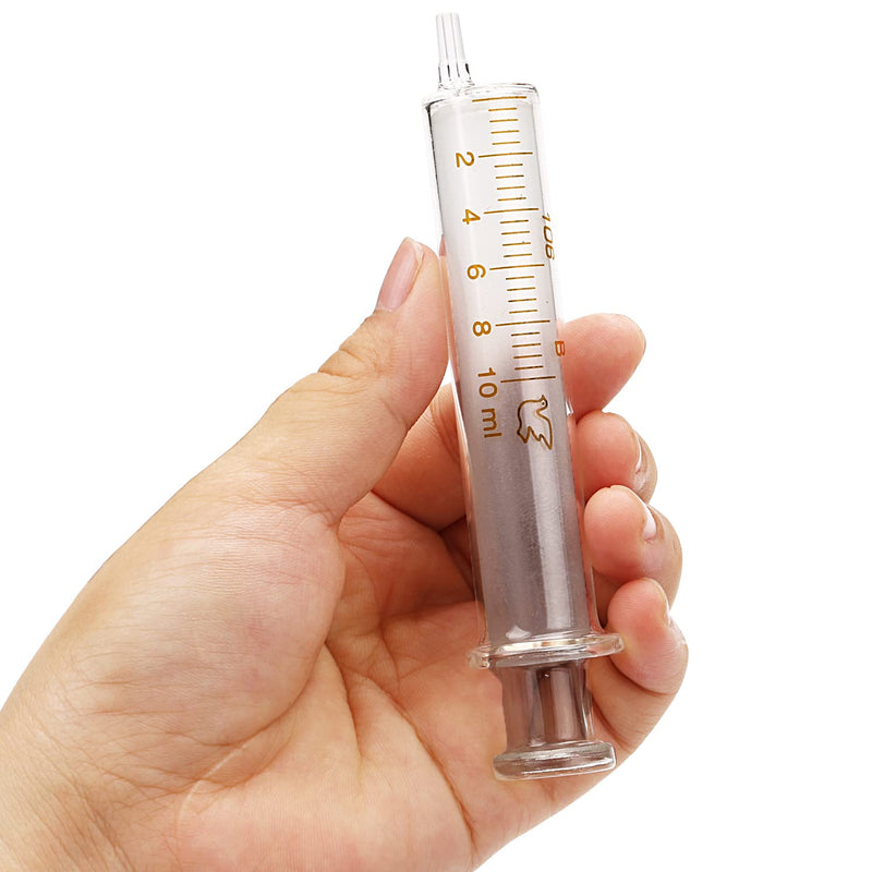  [AUSTRALIA] - Gufastoe 10ml Glass Syringes with Caps for Laboratory （10Pack）