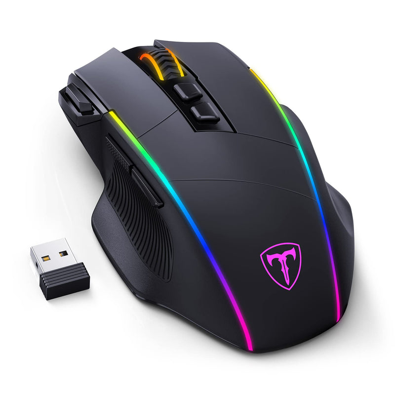  [AUSTRALIA] - Wireless Gaming Mouse,Tri-Mode 2.4G/USB-C/Bluetooth Mouse Up to 10000DPI,Chroma RGB Backlit,Ergonomic Mouse with 8 Programmable Buttons,On-Board Memory,Wireless Mouse for Laptop,PC,Mac Gamer