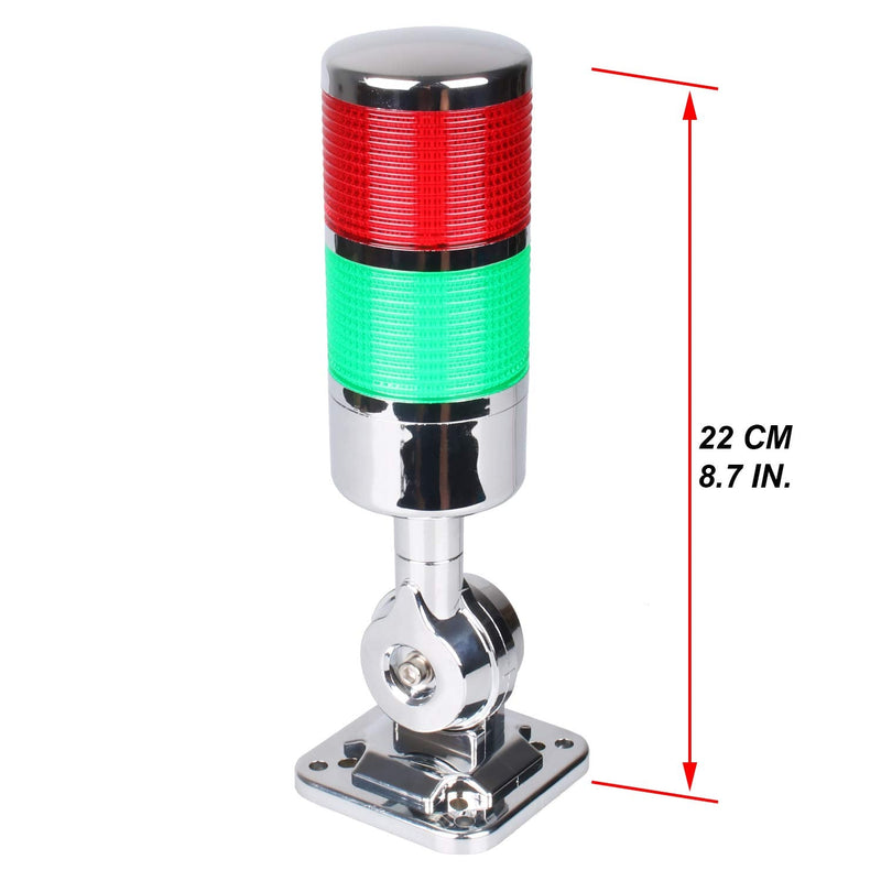  [AUSTRALIA] - 110V to 220V LED Stack Tower Lights, Industrial Warning Lights, Andon Lights, Column Signal Tower Indicator Lamp Beacon, Continuous/Flashing Light Switchable, 2 Level (with Buzzer) AC 110 to 220V 2-Layers/with Buzzer