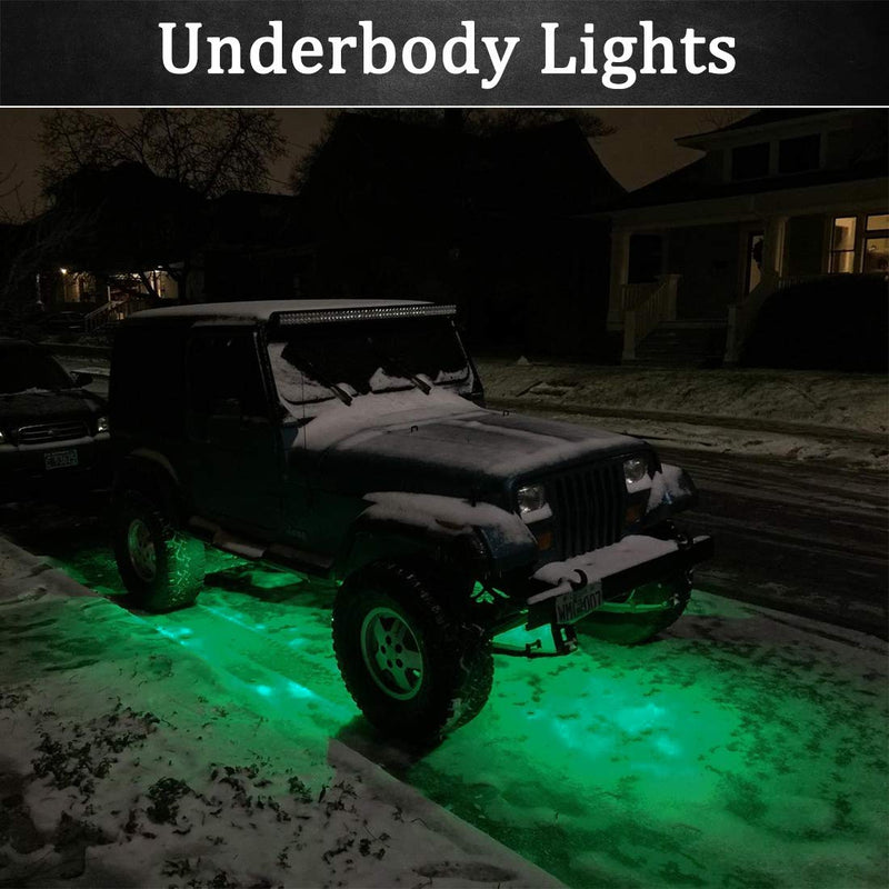 Botepon 8Pcs Led Rock Lights, Strip Lights, Wheel Well Lights, Led Underglow Lights for Trucks, Golf Cart, Jeep Wrangler, RZR, Offroad, F150, F250, Snowmobile (Green) Green - LeoForward Australia