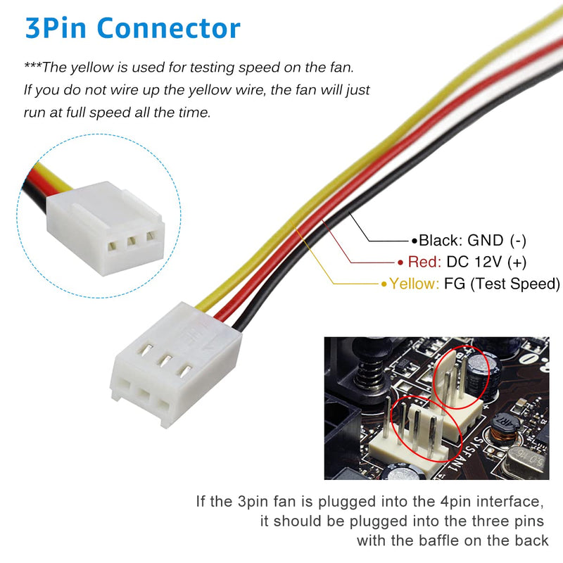  [AUSTRALIA] - GDSTIME 70mm x 70mm x 15mm 12V 3PIN DC Brushless CPU Cooler Fan