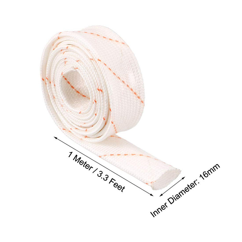  [AUSTRALIA] - uxcell Insulation Braided Sleeve, 3.3Ft-16mm Polyethylene Resin Fiberglass Sleeve