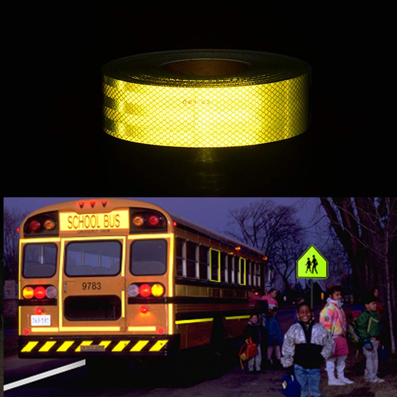  [AUSTRALIA] - DOT Conspicuity Tape 2"x 30' Dot Class 2 Reflective Tape Roll Self Adhesive Sticker for Cars, Trucks, Trailers, RV's, Campers, Boats, Mailboxes Fluorescent Yellow (2" x 30') 2" x 30'