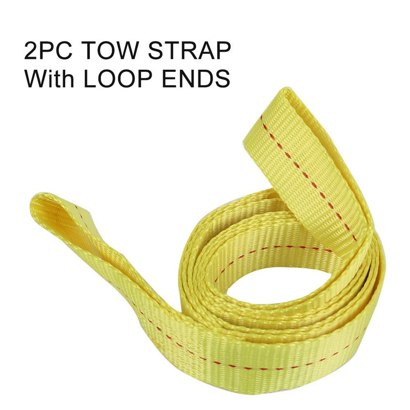  [AUSTRALIA] - XSTRAP STANDARD 2PK 1-3/4''x 8FT Tow Straps with Loop Ends, Lifting Sling Web Strap