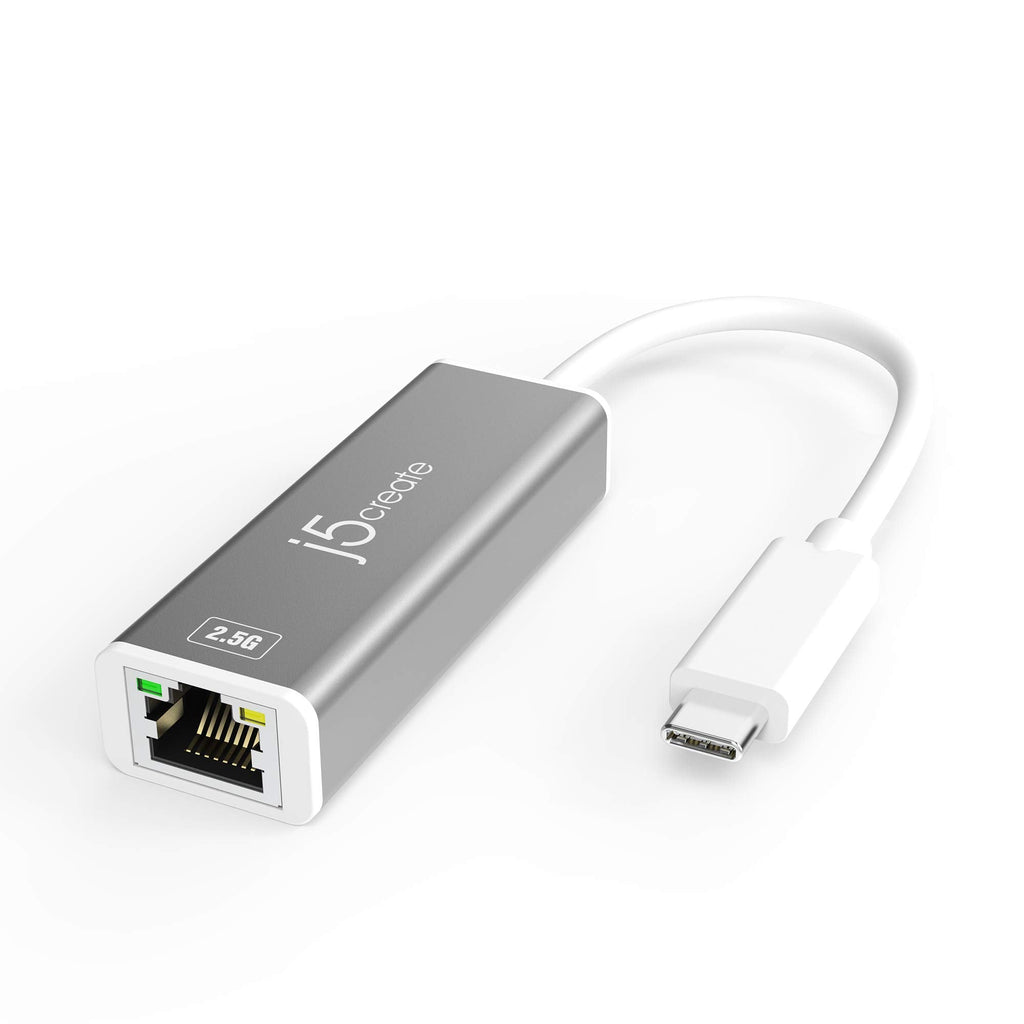  [AUSTRALIA] - j5create USB-C to 2.5G Ethernet Adapter, RJ45 LAN 2.5 Gigabit Network to USB Type C / Thunderbolt Converter, Compatible for MacBook Pro / Air, Tablets, Dell XPS, Surface Pro 7 (JCE145)