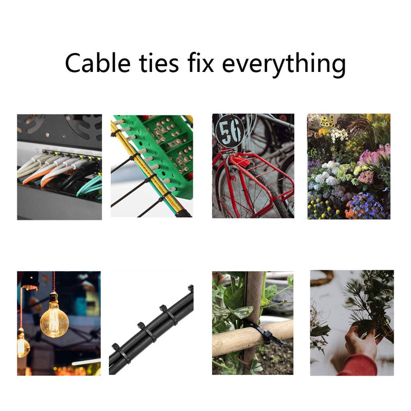  [AUSTRALIA] - Zip Ties 4 inch Plus, 1000 Pcs Upgrade Nylon Self Locking Cable Ties, Plastic Wire Ties Wraps for Indoor or Outdoor use, Black, 120mm
