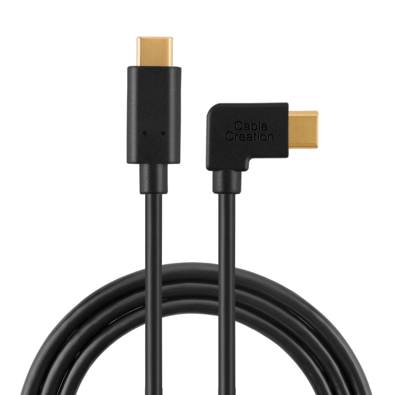  [AUSTRALIA] - USB C to USB C Cable Right Angle 60W 3A Fast Charge, CableCreation 6.6ft USB-C to USB-C Cable, Compatible with MacBook(Pro), Galaxy S22 Ultra S20 S10 S9 S9+ S8, Pixel 4 3XL, 2M Black C to C