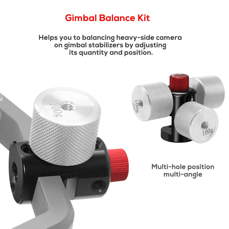  [AUSTRALIA] - EaxanPic Universal Gimbal Counterweight Kit,Mounting Clamp and 50g & 100g Counterweights,Gimbal Balance Weight Mount for DJI Ronin S/RS2/SC/RSC 2/RS 3 and Zhiyun Weebill Crane Gimbal Stabilizers