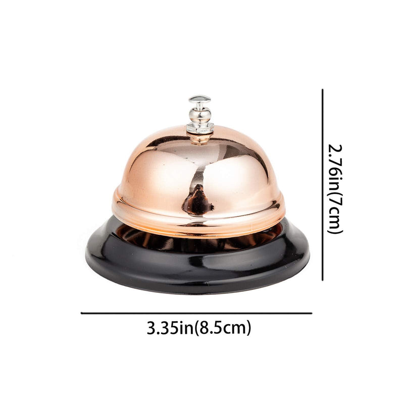  [AUSTRALIA] - ASIAN HOME Call Bell, 3.35 Inch Diameter, Gold Chrome Finish, All-Metal, Desk Bell Service Bell for Hotels, Schools, Restaurants, Reception Areas, Hospitals, Customer Service, Gold (1 Bell) 1