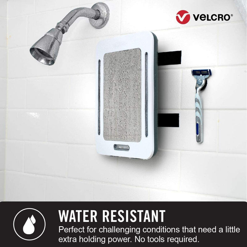  [AUSTRALIA] - VELCRO Brand Strong Thin Tape | 12ft Heavy Duty Roll Discrete Low Profile Flush Seamless Surface Mount | Holds up to 10lbs in Kitchen or Bathroom | Powerful Fastener Solution for Tough Projects, White 12ft x 1in