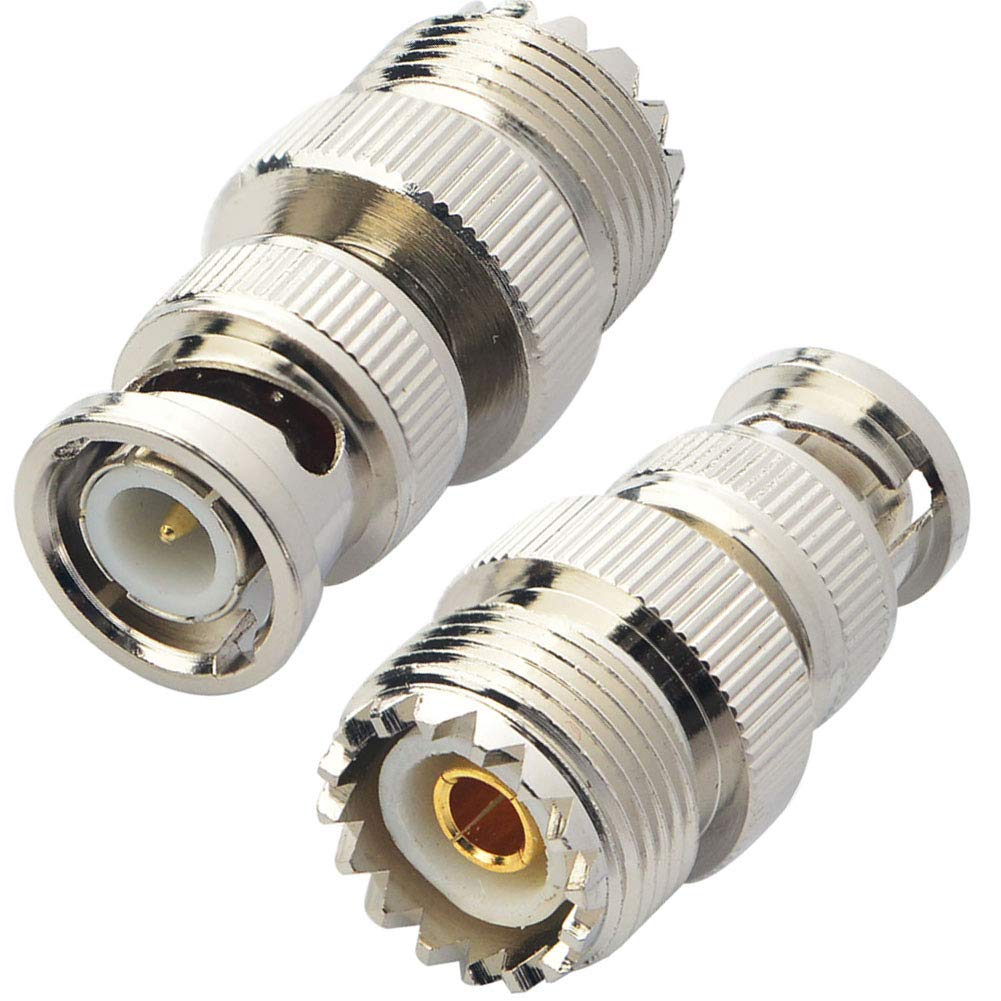  [AUSTRALIA] - BOOBRIE 2pcs BNC UHF RF Coaxial Coax Adapter SO239 UHF Female to BNC Male Connector Low Loss Ham Radio Coax Adapter for RF Antennas/Wireless LAN Devices/Coaxial Cable/Wi-Fi Radios