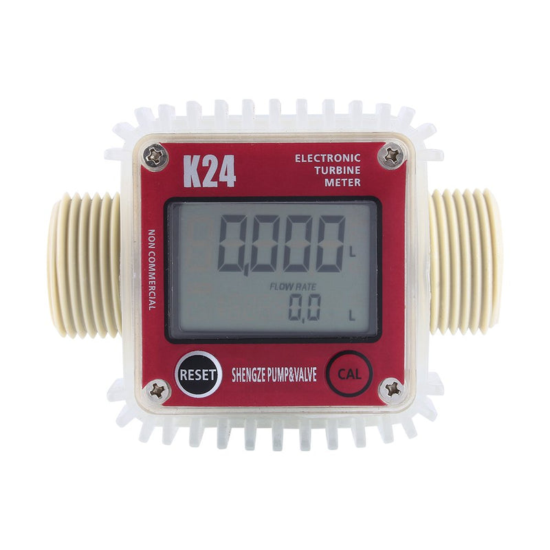 K24 LCD Turbine Digital Diesel Fuel Flow Meter Anti-corrosion for Diesel Fuel Oil Urea Chemical Liquid Water - LeoForward Australia