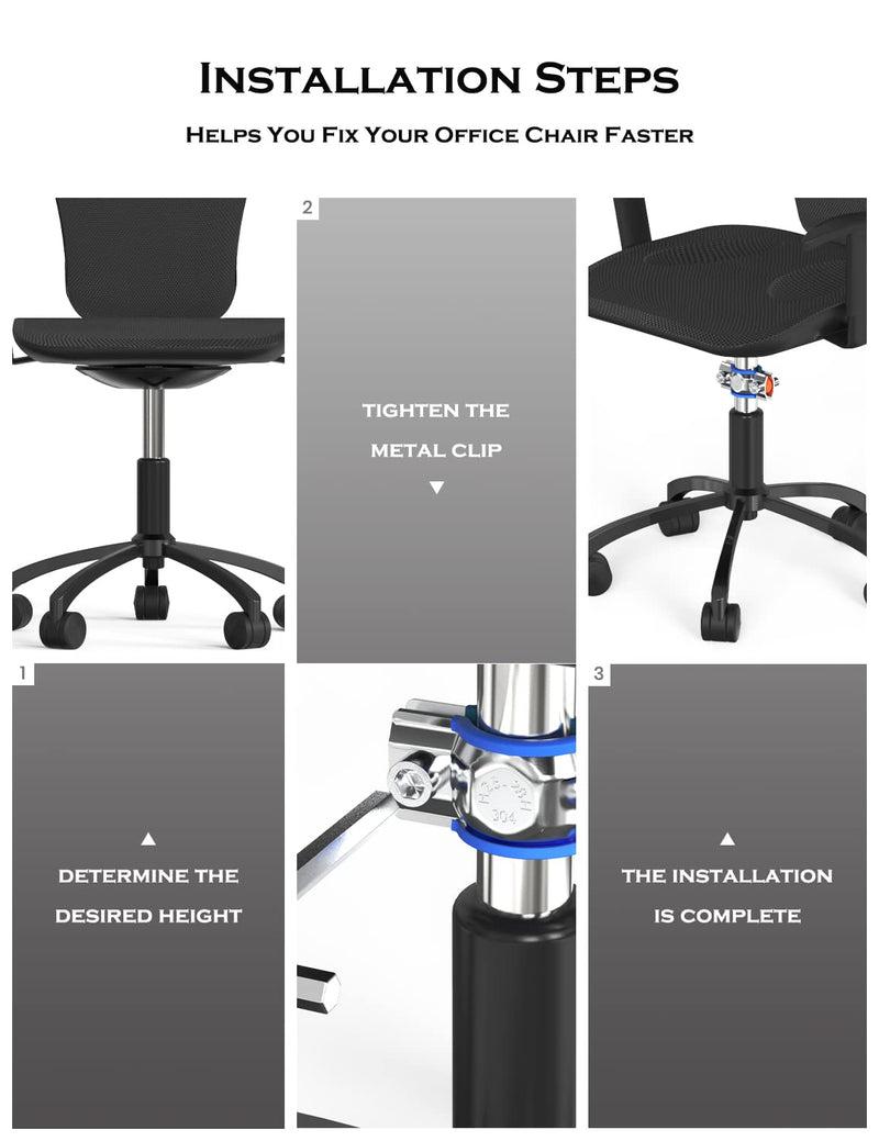  [AUSTRALIA] - Fix Sinking Office Chair, Chair Sinking Stop with A Wrench Stainless Steel Tool Adjustable Height with Leather Pads Support Chair Saver kit UIInosoo 1 Pack