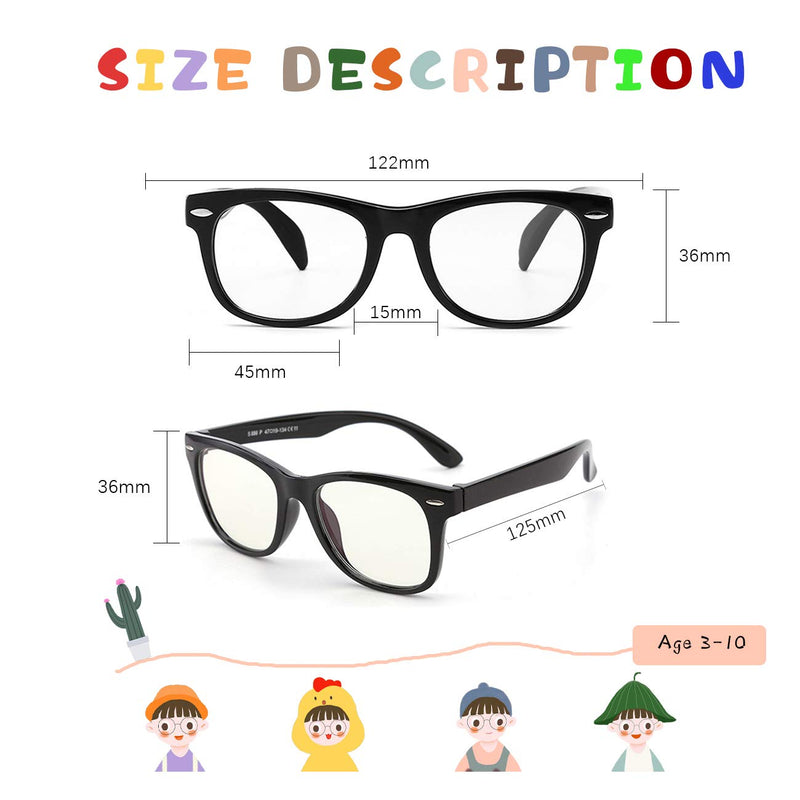  [AUSTRALIA] - MAXJULI Kids Blue Light Blocking Glasses-TR90 Square Flexible Eye Glasses Age 1-15 6612 Age 3-10 Clear