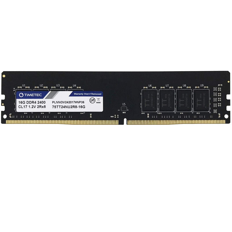  [AUSTRALIA] - Timetec 16GB DDR4 2400MHz PC4-19200 Non-ECC Unbuffered 1.2V CL17 2Rx8 Dual Rank 288 Pin UDIMM Desktop PC Computer Memory RAM Module Upgrade (16GB)