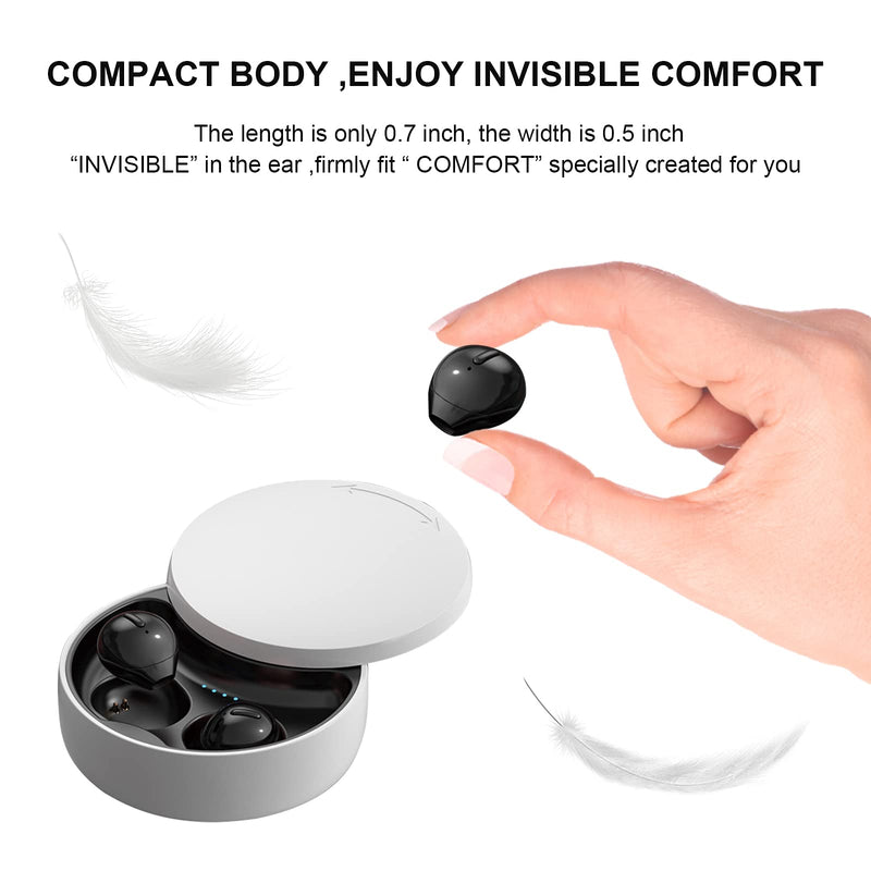  [AUSTRALIA] - Smallest Invisible Earbuds Mini Wireless Bluetooth Earpiece Phone Discreet Earbuds for Work Headphones Single Earbud Sport Earpiece with Mic Black