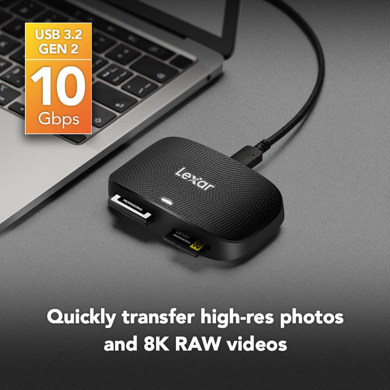  [AUSTRALIA] - Lexar Professional CFexpress Type B/SD USB 3.2 Gen 2 Reader, Transfer Speeds Up to 10Gbps, Designed for CFexpress Type B and SD Cards (LRW520U-RNBNG) CFexpress Type B / SD USB 3.2 Reader