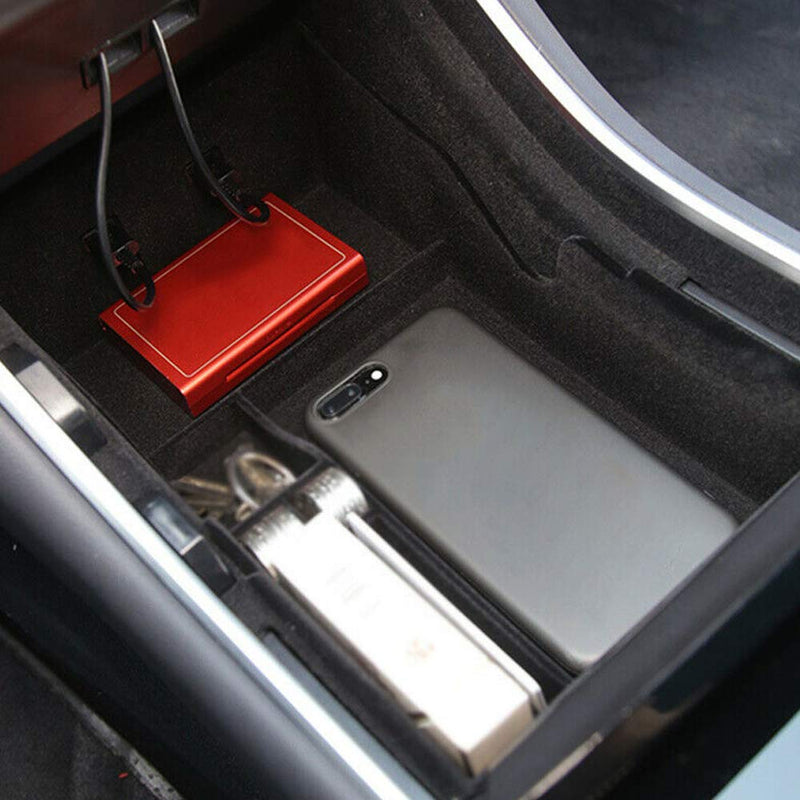  [AUSTRALIA] - CoolKo Center Console Armrest Storage Box Organizer Tray Floaked Accessory Compatible with Model 3 & Y B. Tray - Floaked