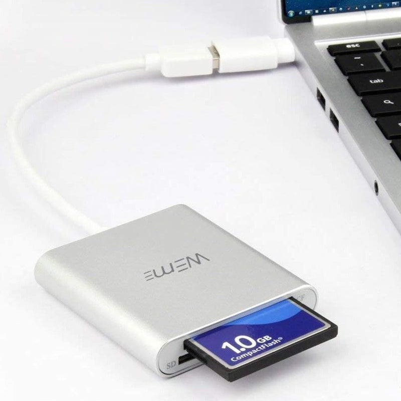 Compact Flash CF Card Reader, WEme Aluminum Multi-in-1 USB 3.0 Micro SD Card Reader with 2-in-1 Type C Adapter for PC, Mac, Macbook Mini, USB C Devices, Support Sandisk/ Lexar UHS, SDHC Memory Card USB-C card reader - LeoForward Australia