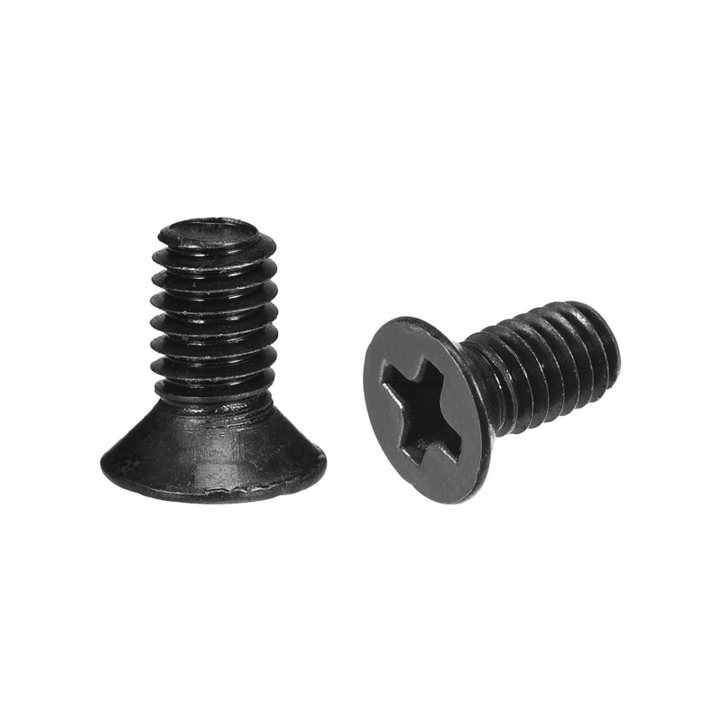  [AUSTRALIA] - uxcell M4 x 8mm Phillips Screw Fastener Black for Laptop PC TV Fan Switch 200pcs